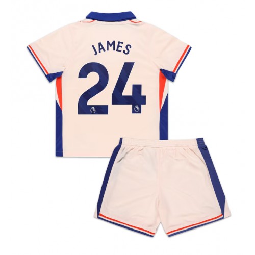 Fotballdrakt Barn Chelsea Reece James #24 Bortedraktsett 2024-25 Kortermet (+ Korte bukser)